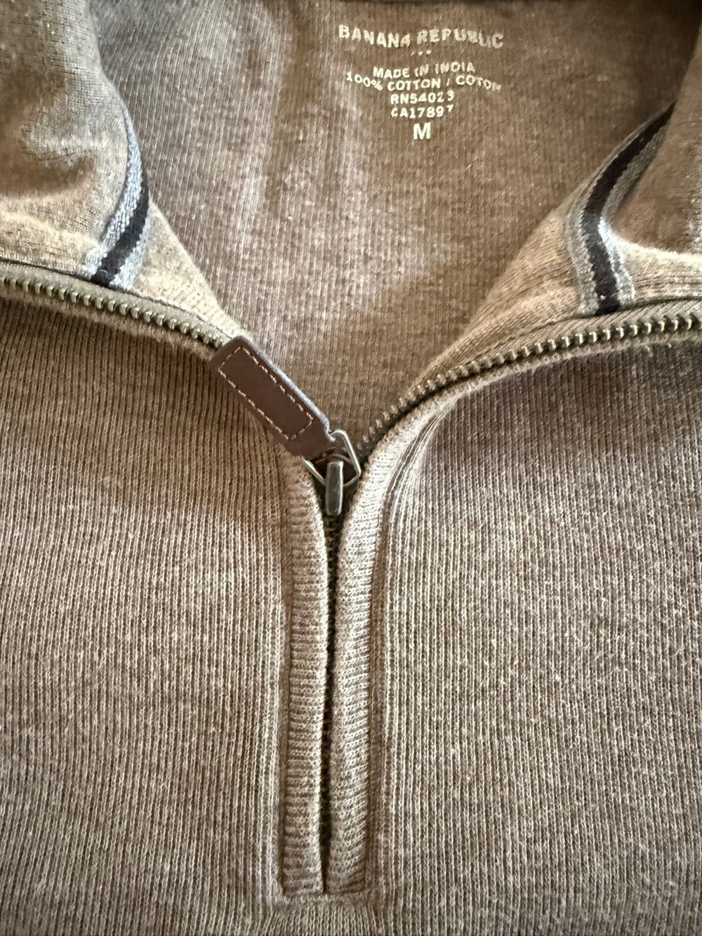 Banana Republic 100% Cotton Quarter-Zip Sweater | Men’s Medium | Elbow Patches - Picture 5 of 9